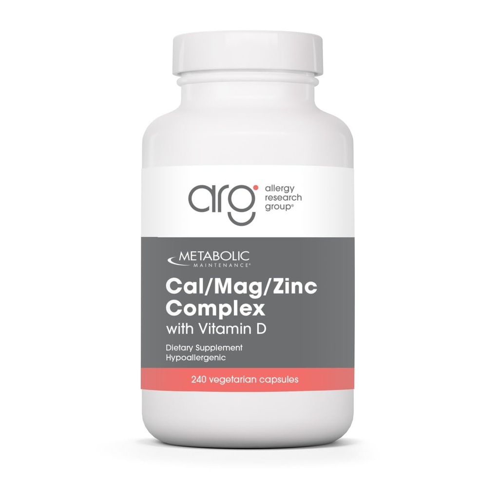 תחזוקה מטאבולית Cal Mag Zinc Complex עם ויטמין D-3 - קיצור גבוה יותר לתמיכה העצם + הלב (240 קפסולות)
