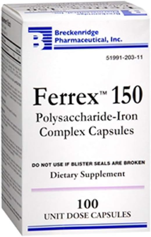 FERREX 150 Polusaccharide-Iron Complex כמוסות 100 הרוזן