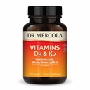 Dr. Mercola ויטמינים D3 & K2 - תמיכה Immune, Brain, Cardiovascular, Respiratory & Bone Health - GMO-Free, Gluten-Free & Soy-Free - 30 קפסולות (30 משרתים)