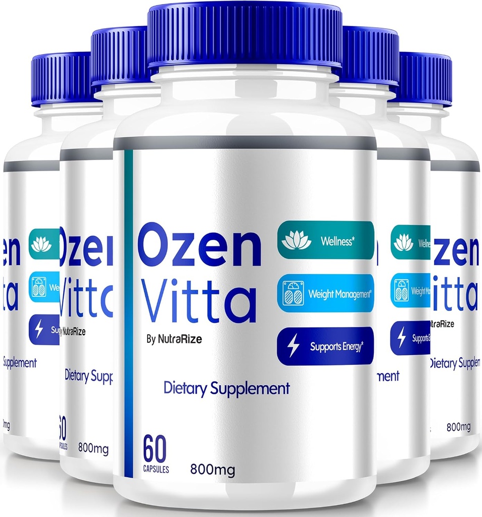 (5 Pack) Ozen Vitta, Ozen Vitta כמוסות, פורמולה OzenVitta הרשמית לירידה במשקל יעיל, All-Natural Keto Pills for Fit and Active Lifestyle, Health Capsula Reviews (300 קפסולות)