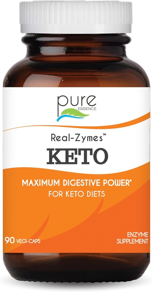Real-ZymesTM KETO Digestive Enzymes עם Probiotics for Better Digestion - תמיכה טבעית להקלה של Bloating, Gas, Belching, Diarrhea, Constipation, IBS וכו ' - 90 Caps Caps