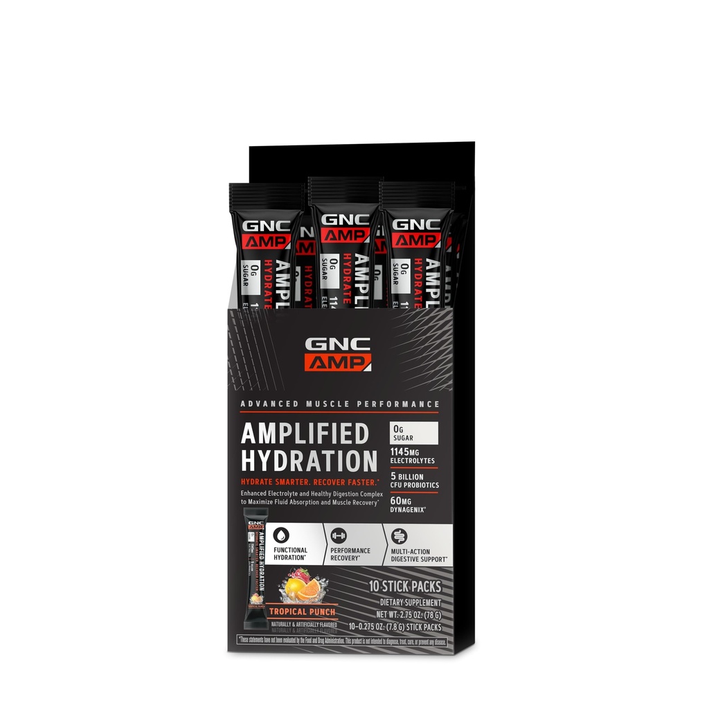 GNC AMP amplified hydrotion אבקת משקה לערבב | Enhanced Electrolyte & Healthy Digest Complex