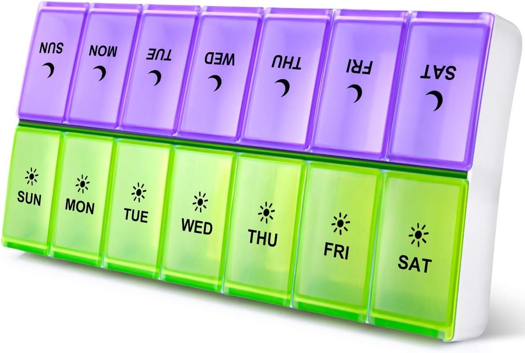 DANYING Extra Large Pill Organer 2 Times a Day, XL Weekly Pill Box, AMPM Pill Case, Pill Container 7 Day, ויטמין Case Twice