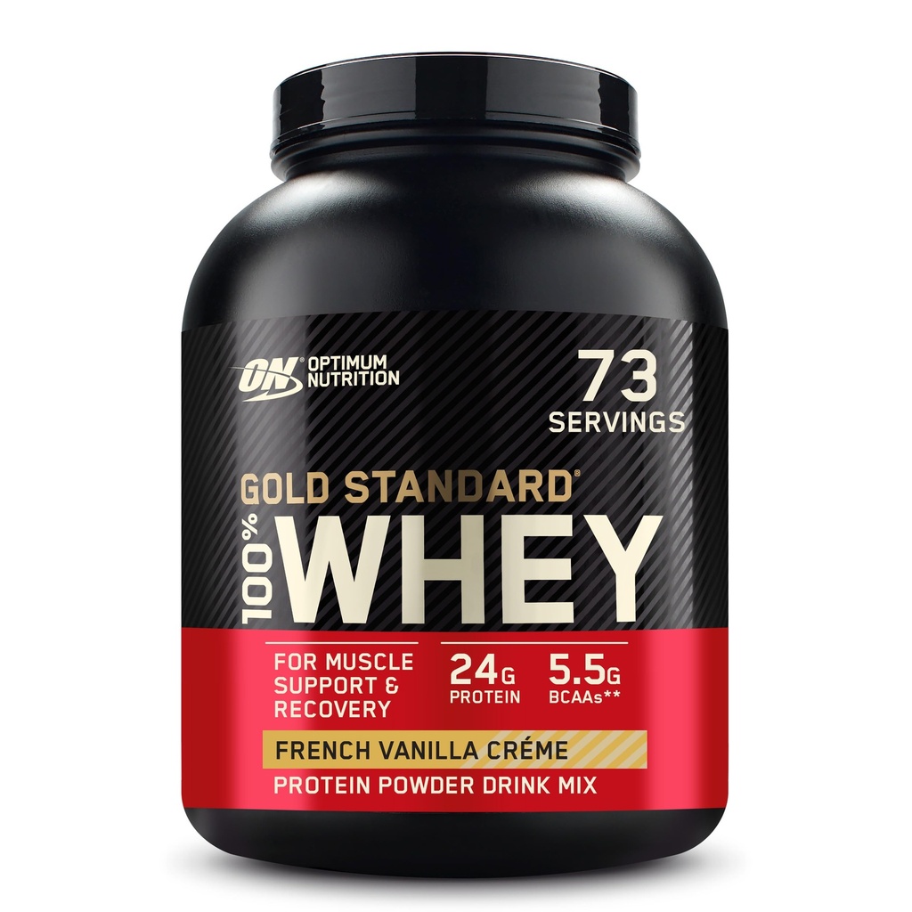 אופטימוס תזונה זהב סטנדרטי 100% אבקת חלבון Whey, Vanilla Crème, 5 פאונד (Packaging May Vary)