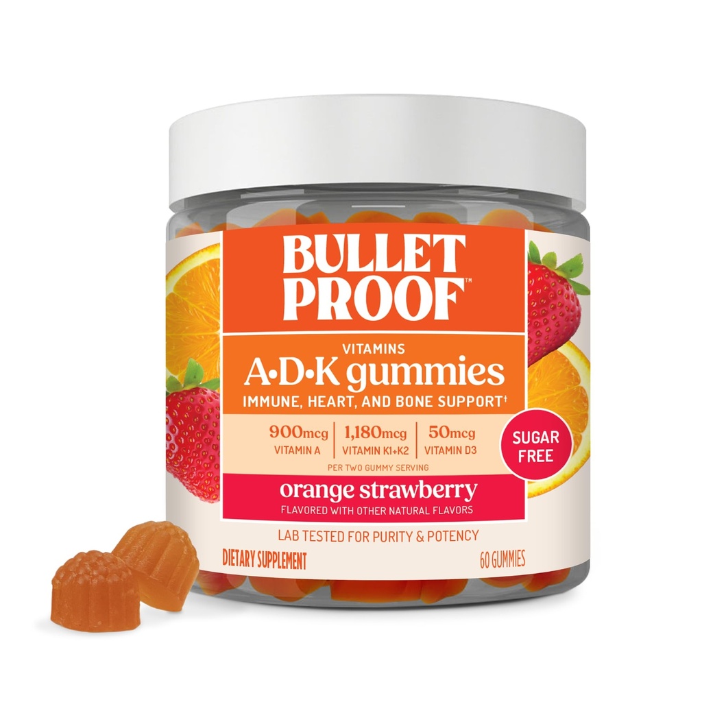 ויטמין A+D+K Gummies, 60 Count, Keto תוסף עבור הלב, העצמות ו- Immune Support, New and Improved Formula and Texture, Packaging May Vary