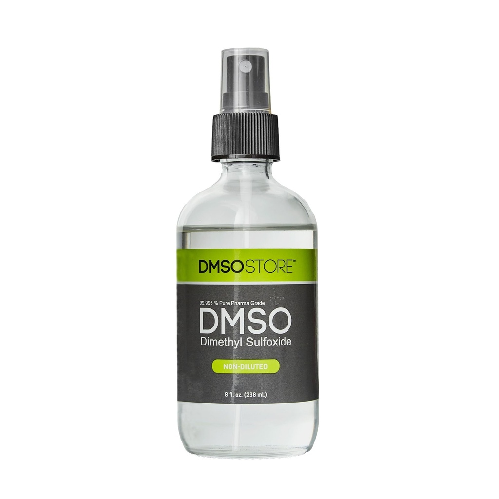 8 oz נוזל בבקבוק Sterile Glass Spray, Pure 99.995% Pharma Class, Non-Diluted, Low Odor, Dimethyl Sulfoxide המיוצר על ידי DMSO Store
