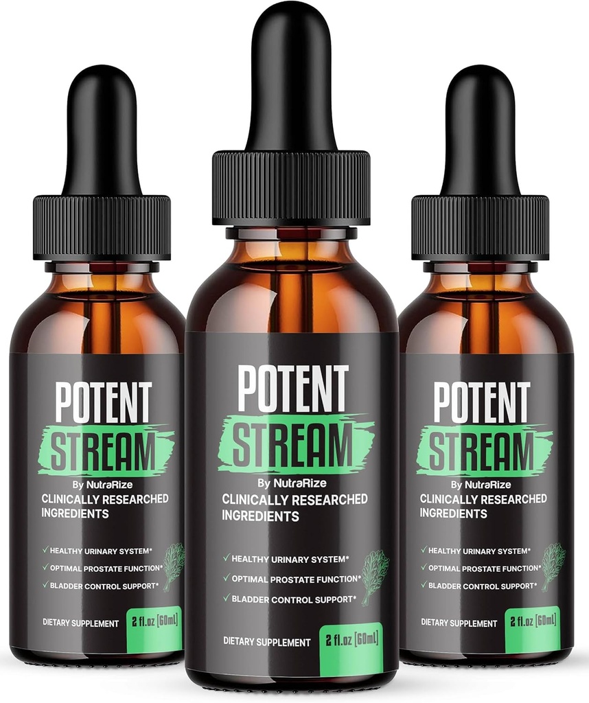 NutraRize (Pack of Three Potent Stream Drops, Advanced Prostate Supplement - תמיכה טבעית לבריאות הערמונית, כוח מקסימלי, ביקורות (90 משרתים)