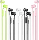 אוזניות Wired עם Microphone 5 Pack, In-Ear Headphones עם כבד בס, High Sound Quality אוזניות בולטות עם iPad, מחשב נייד, MP3, טלפונים חכמים אנדרואיד, Fits All 3.5mm התקן