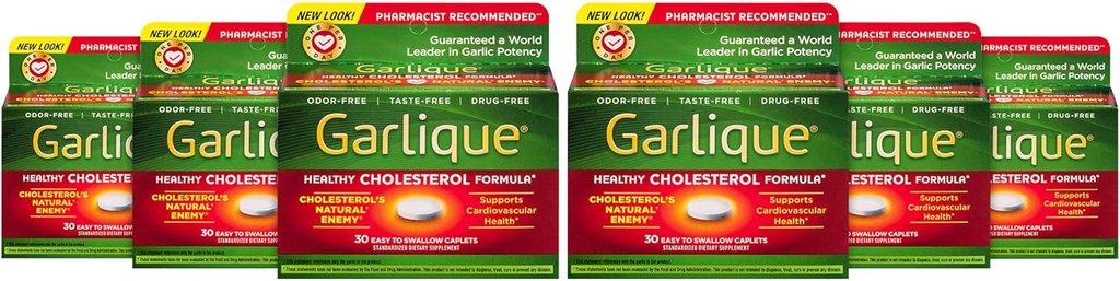 Garlique בריא Cholesterol פורמולה עם 5000 mcg של Allicin, 60 קפסולות מחוברות (Pack of 6)