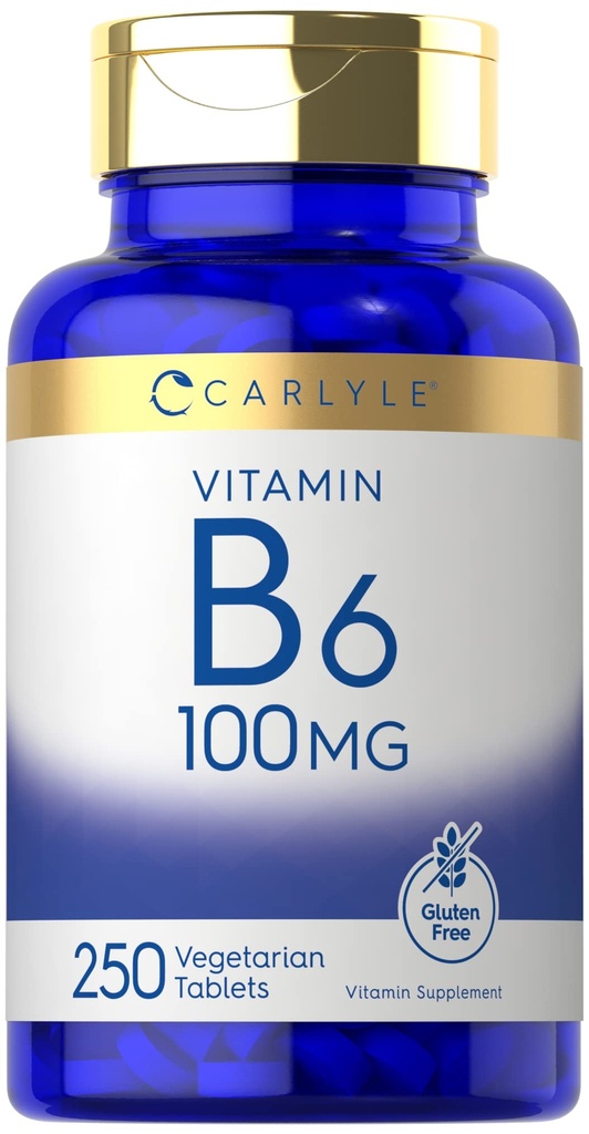 Carlyle ויטמין B6 100 מ"ג | 250 טבליות | Pyridoxine hydrochloride