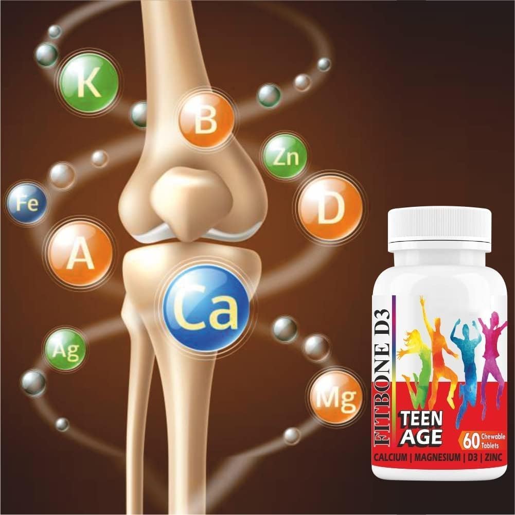 Minton Well-C Fitbo d3 Calcium לילדים בגילאים עם Magnesium Zinc ויטמין D ו- B12 עבור עצמות חזקות | Immunity