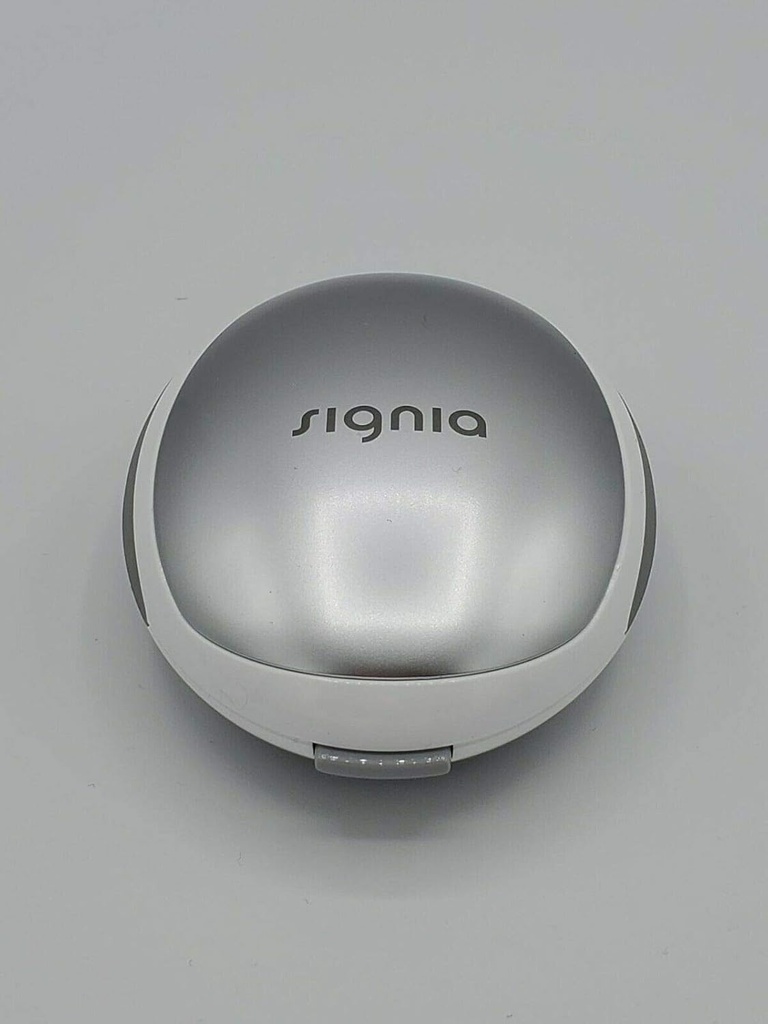 כתובת: White/Silver Genuine Signia Hear Aid Case Protective Storage Travel Box