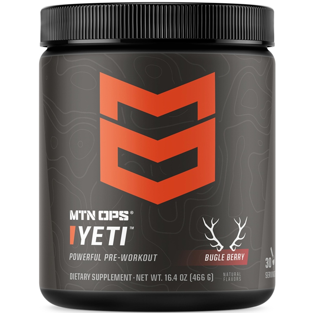 MTN OPS Buti Pre-Workout אבקת אנרגיה לשתות עם Creatine, 200 מ"ג Caffeine & BCAAs עם Beta Alanine, 30 משרת Tub, באגולה ברי