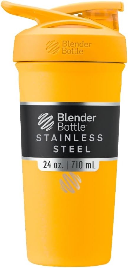 BellerBottle Sport Insulated Stainless Steel Shaker בקבוק עם Wire Whisk, 24Ounce, מנגו - חלבונים Shakes & Hydration for Athletes & Fitness Enthusiasts, Easy Mixing, Keeps Drinks Cold, Lockable Lided