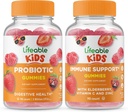 Probiotic 2 מיליארד CFU Kids + Immune Support Kids, Gummies Bundle - Great Tasting, ויטמין תוסף, Gluten Free, GMO חינם, Chewable Gummy