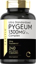 Carlyle Pygeum תוסף 1300mg | 240 קפסולות | Non-GMO, Gluten Free | Africanum Bark Extract