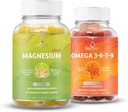 BeLive Magnesium GLycinate & אומגה 3-6-7-9 Bundle להרגעה, שינה, המוח, הלב והמערכת תמיכה