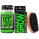 ערכת הצמיחה של B / 620,000mcg 14-in-1 BIOTINmies / Beard Growth ויטמינים & שיער צמיחה ויטמינים לגברים + 100% לכל החיים החלפת ראשון לחתוך Brush & 360 גל Brush עבור Men