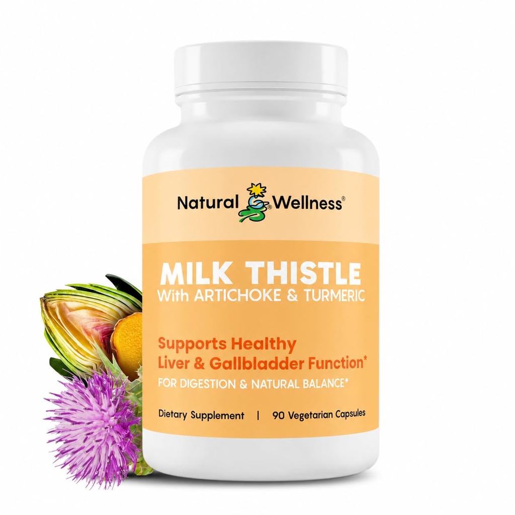 חלב טבעי לבריאות טבעית עם Artichoke & Turmeric - Advanced Liver Support Supplement for Detox, Regeneration & Antioxidant Protection - תומך ב- Liver Cleanse, Digestion & Total Wellness