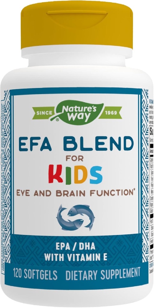 Nature's Way EFA בלגן לילדים עם ויטמין E, תומך בתפקוד העיניים והמוח*, 120 Softgels