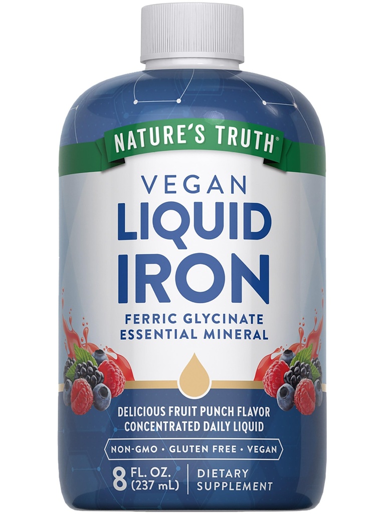 האמת של Nature's Truth Liquid Iron Drops תוסף 18 מ"ג | Essentialמינרל | טבעוני, Non-GMO, Gluten Free