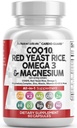ניקוי Nutraceuticals COQ10 200 מ"ג Red Yeast Rice אומגה 3 Magnesium Complex 500 מ"ג Niacin Zinc ויטמין K2 D3 - ויטמין תמיכה ללב עבור נשים וגברים w/Vitamin B3, Coenzyme Q10-60 Ctin Zinc ויטמין K2 D2 D3 - תמיכה בוויטמינים עבור נשים וגברים W/Vitamin B3, Coenzyme Q10-60 Ct