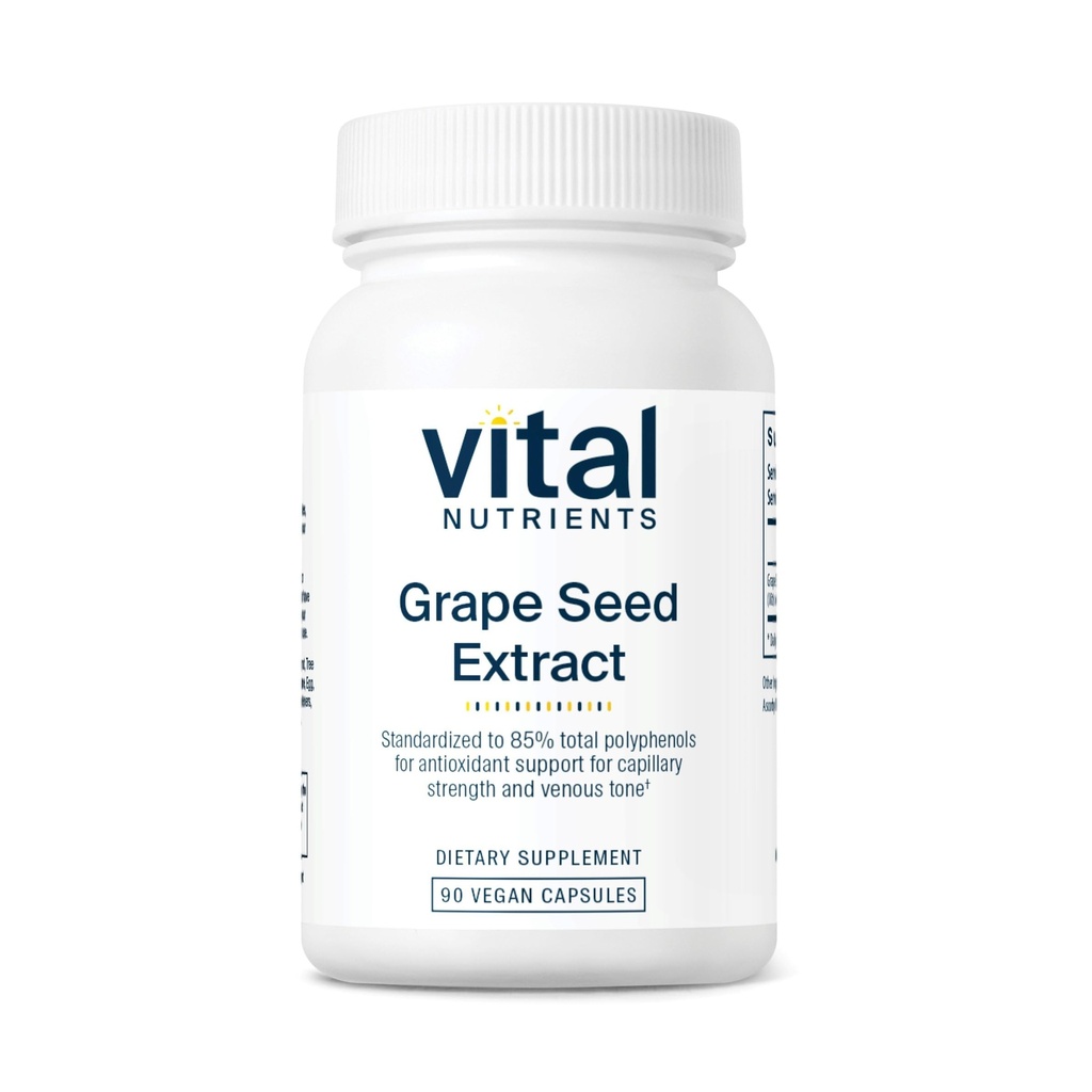 חומרים מזינים Vital Materialsents Grape Seed לחלץ 100 מ"ג | Foent Antioxidant and Support for Circulation, Capillary ו- Vein Health
