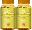 Glucosamine Chondroitin חניכיים עם MSM - 1500 מ"ג תוספת כוח לתמיכה משותפת, תמיכה החיסון - למבוגרים, גברים ונשים, 60 ספירה, חבילות של 2