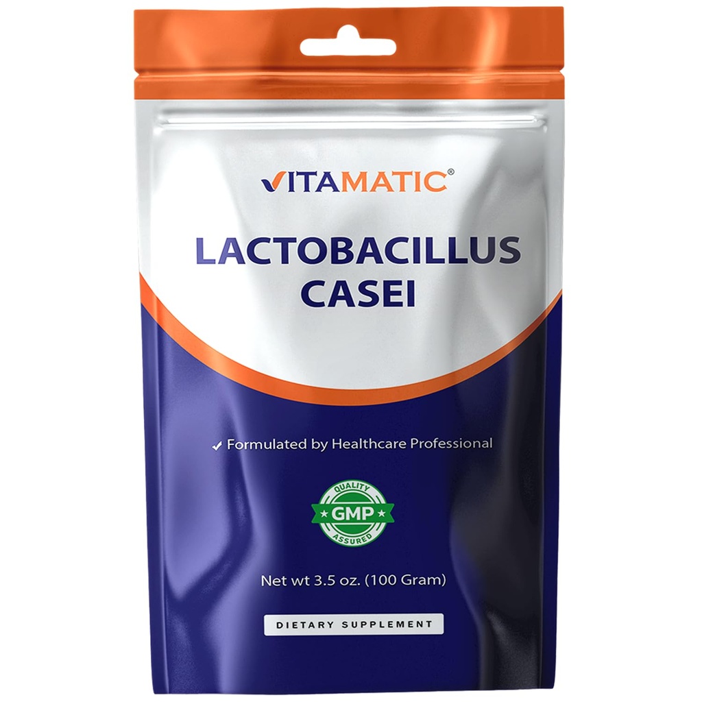 Vitamatic Lactobacillus Casei Probiotic אבקה - תמיכה בבריאות העיכול - 100 גרם (3.5 OZ) - 100 משרתים