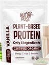 אבקת חלבון אורגנית - Vanilla Flavor, מבוסס צמחים, Gluten-Free, non-GMO, 20g חלבון Per משרת, אידיאלי עבור Smoothies, Shakes, Baking, בישול (1 Pack, 20 לשרתים)