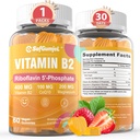 ויטמין B2 חניכיים | Riboflavin 400 מ"ג עם Magnesium & CoQ10 עבור Migraine Relief & Headache הקלה | סוכר חינם, טבעוני, Strawberry Flavor, 60 Count Count Count