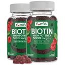 YumVs biotin Gummies 5000mcg - Luscious Raspberry Flavor - Thicker Faster שיער חניכיים עבור נשים או גברים - שיער, Skin & Nails ויטמינים - שיער חניכיים - תוסף ביוטין צמחוני (60 Ct, 2pk)