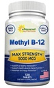 ויטמין B12-5000 MCG תוסף עם Methylclcobalamin (Methyl B-12) - מקס מחזק ויטמין B 12 תמיכה כדי לעזור לשפר את האנרגיה הטבעית, להועיל המוח והלב תפקוד - 120 טבליות