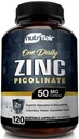 NutriFlair Zinc Picolinate 50 מ"ג, 120 קפסולות - מקסימום Absorption Zinc גלולות - Immune System Booster, Immunity Defense, Powerful non-GMO Antioxidant - בהשוואה ל gluconate, Citrate, Oxide