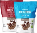 פיתוח תזונה מתקדמת Grass פד 100% אבקת חלבון Whey + Fit & Slim עם Glucomannan, Inulin סיבים - גבוה סיבים, חלבון גבוה, טהור, Keto Approved, non GMO, Stevia Sweetened - 2 Pack