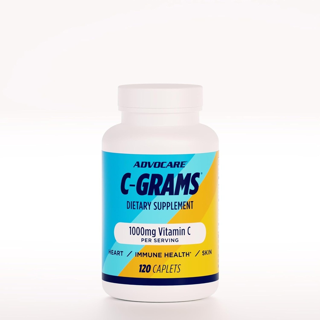 AdvoCare C-Grams - Premium Dietary Supplement for Skincare, Immune Support & Cardiovascular Health * מכיל ויטמין C, Magnesium & More - 120 Caplets