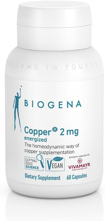 Biogena Copper 2 מ"ג אנרגיהzed - ב Easily Absorbed ו- Well tolerated Citrate Form - 60 קפסולות