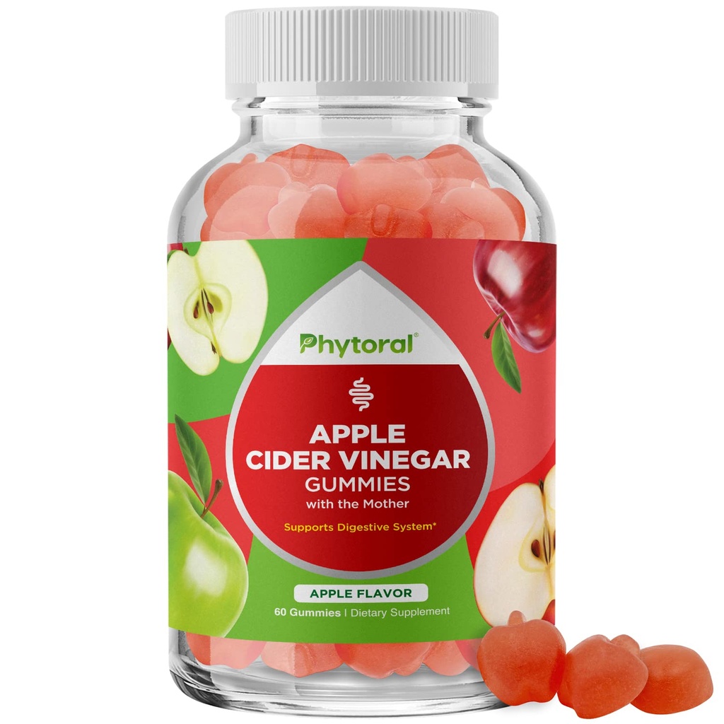 Apple Cider Vinegar Gummies with the Mother - ACV Gummies for Adults for Immune Support Digestion Gut Health and Energy Support Supplement - Apple Cider Vinegar Gummy Vitamins for Adults - 60 Count