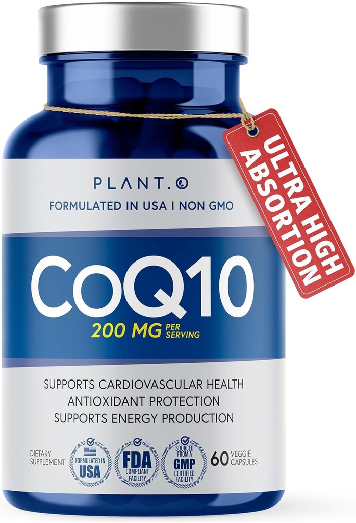 CoQ10 200 מ"ג Softgels ǀ Premium Rapid לשחרר Coenzyme Q10 ǀ הלב, ייצור אנרגיה, תמיכה Immune 60 קפסולות נוזליות