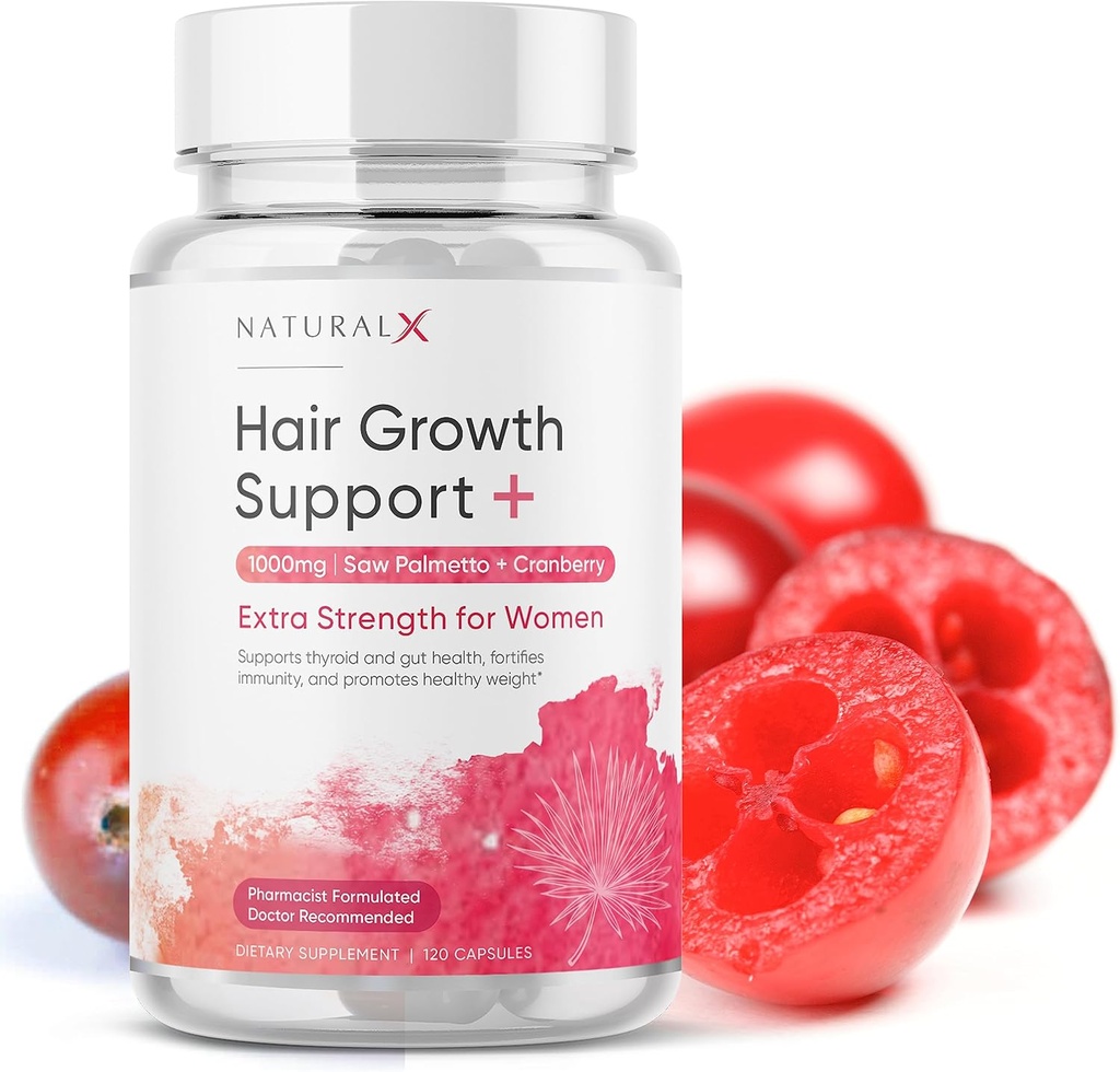 Saw Palmetto for Women - DHT Bloer Hair growth growth Supplement - 1500 מ"ג ראה את Palmetto עם Cranberry לתמיכה בהפסד אנטי-Hair, ויטמין שיער עבור Thicker, שיער מלא יותר ו- Regrowth (30 ימים אספקה)