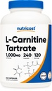 חומרים מזינים L-Carnitine Tartrate 1000 מ"ג, 240 קפסולות - 500 מ"ג פר קפסולה, 120 משרתים