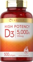 Carlyle ויטמין D3 5000 IU Softgels | 500 Count | Value Size | Non-GMO ו- Gluten Free Supplement