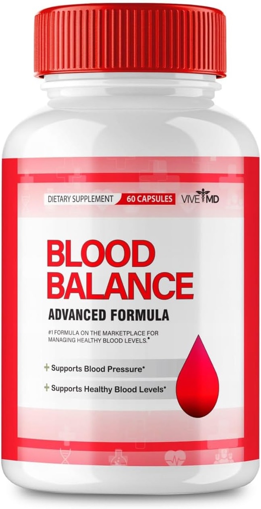 תוסף VIVE MD Blood Balance - פורמולה רשמית - תוסף איזון דם, תוספת כוח עם ויטמין C, אבקת שורש Turmeric, Zinc ביקורות (60 קפסולות)