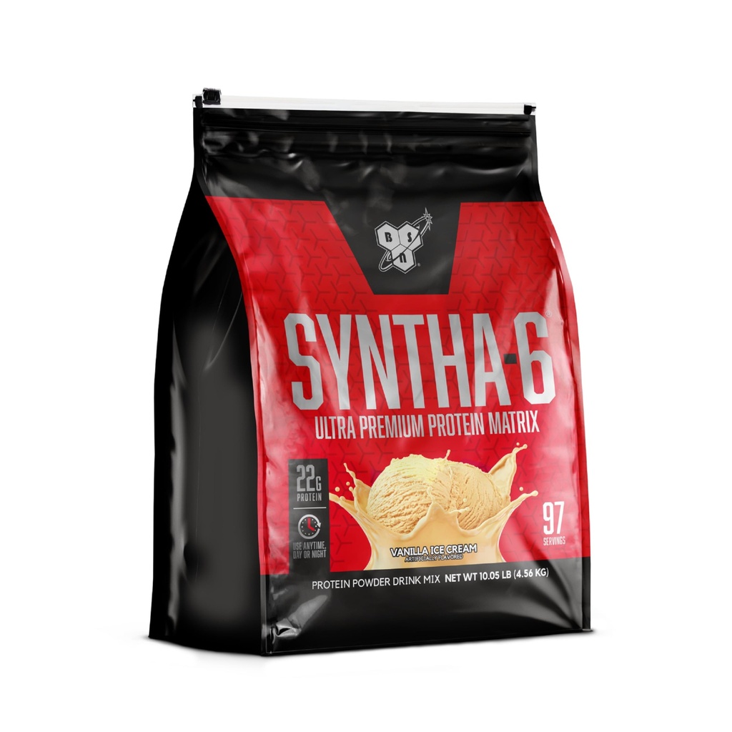 BSN SYNTHA-6 אבקת חלבון Whey, אבקת חלבון וניל עם Micellar Casein, חלב חלבונים אבקת Isolate, Vanilla Ice Cream, 97 משרתים (Package May Vary)