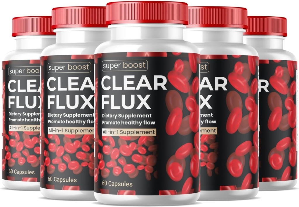 (5 Pack) Clear Flux תוסף Detox ניקויse, קפסולות דם Vessel ניקוי יותר מתקדם פורמולה, ClearFlux קפסולות כוח מקסימלי כל בריאות ויטמינים טבעיים (300 קפסולות)