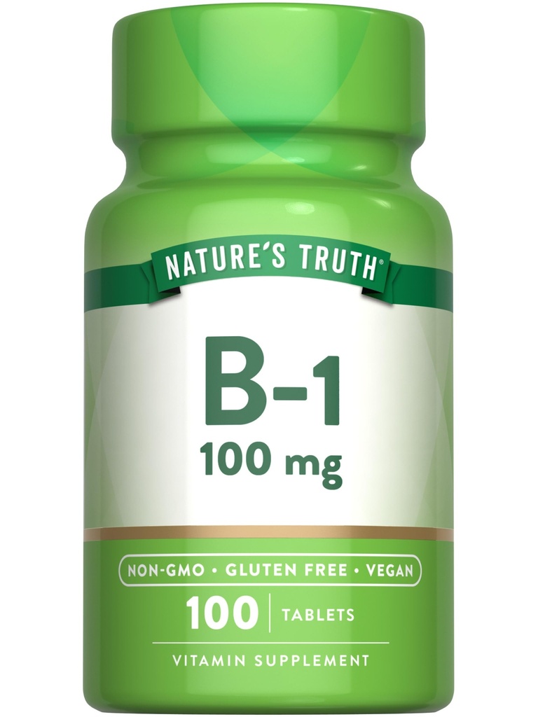 האמת של הטבע ויטמין B1 100 מ"ג (Thiamine) | 100 Count | טבעוני, non-GMO & Gluten Free Supplement