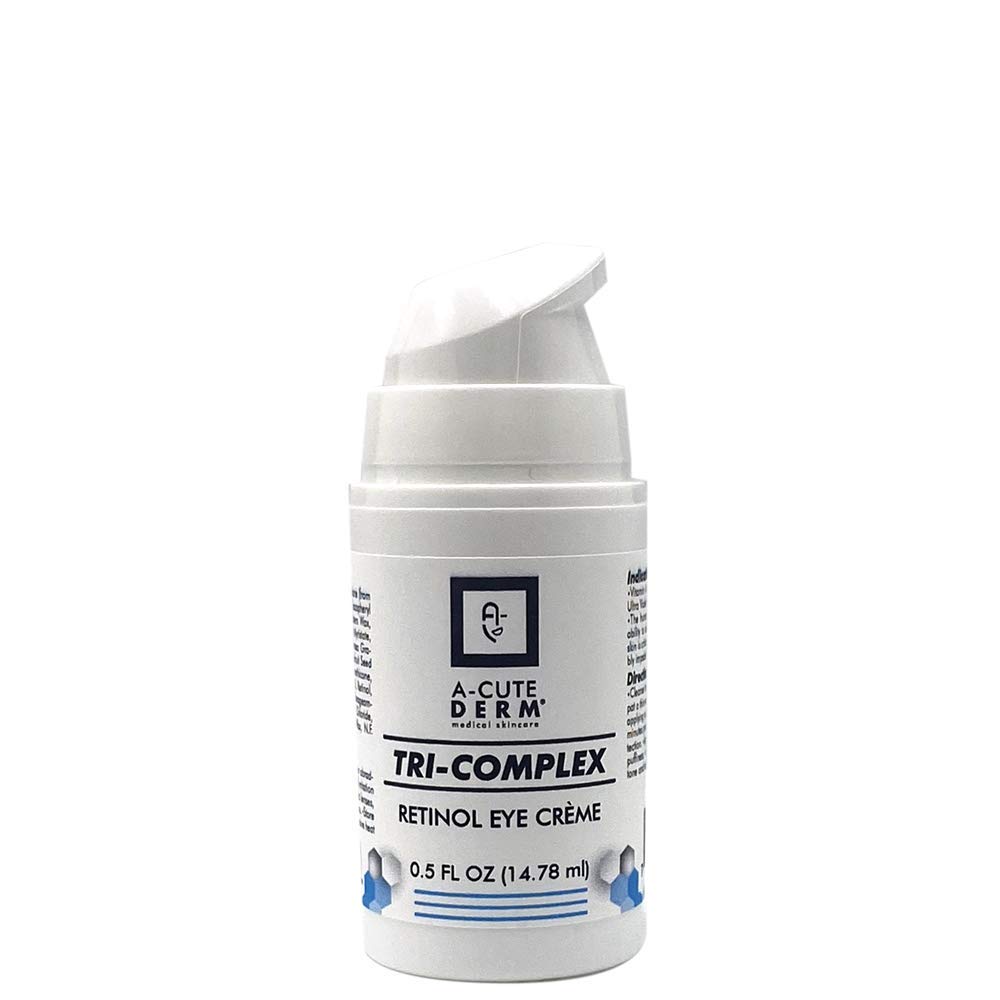 A-Cute Derm Tri-Complex Retinol Eye Crème - hydroting Eye Cream with Retinol, ויטמין C & E - Helps Smooth the showance of Fine Lines - 0.5 oz