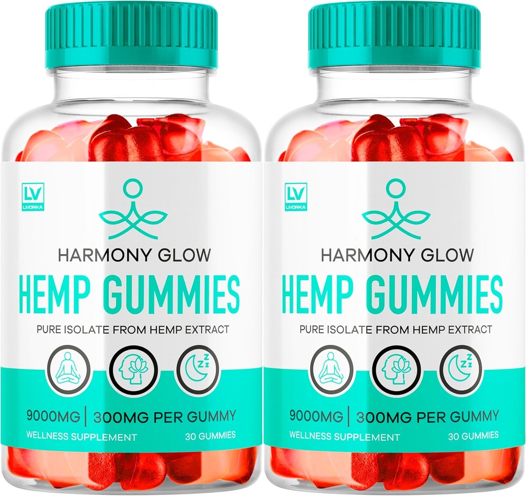 (2 Pack) הרמוני Glow Gummies, הרמוני Glow Hemp חניכיים, התוסף הרמוני Glow, הרמוני Glow Natural Hempmies, הרמוני Glow Hempmies, הרמוני Glow Multivitamin Gummys, 60 חניכיים עבור 2 חודשים