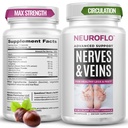 תוסף Mizzle Leg Circulation - תומך ב- Nerves, Veins עם 1470 מ"ג, 8 בקפסולה אחת של Chestnut, Diosmin, הותורן עבור הקלה מקסימלית בטוסים, רגליים, Ankles, Calves, Legs - Neuroflos - Neuroflo