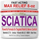 Satica Nerve Cream - קרם כוח מקסימלי לרגליים, ידיים, Legs, Toes, Back - Natural Ultra Strength Arnica, MSM, Menthol, Soothing Comfort, גדול 8 Oz